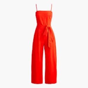 JCrew Linen Jumpsuit Size 14 Red